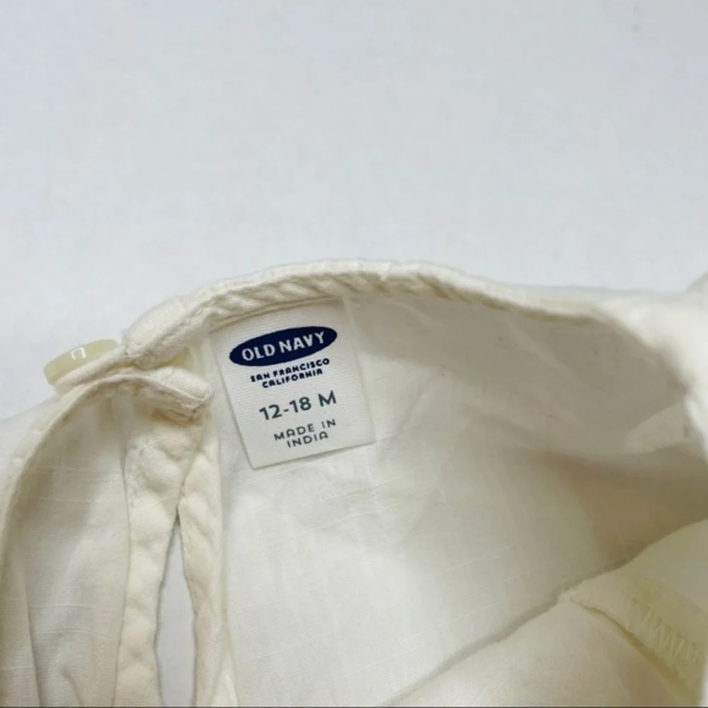 Old Navy Embroidered Ivory Top & Chambray Bloomers